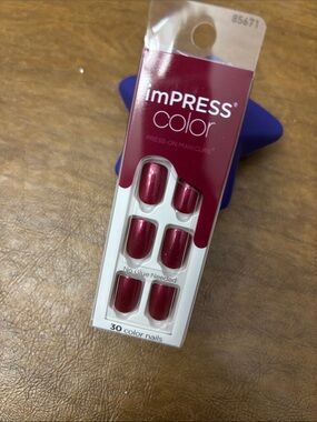 Impress Metallic Burgundy Press-On Nails